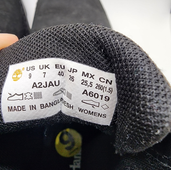 Timberland Black Boots Sz 9 - Picture 4 of 6